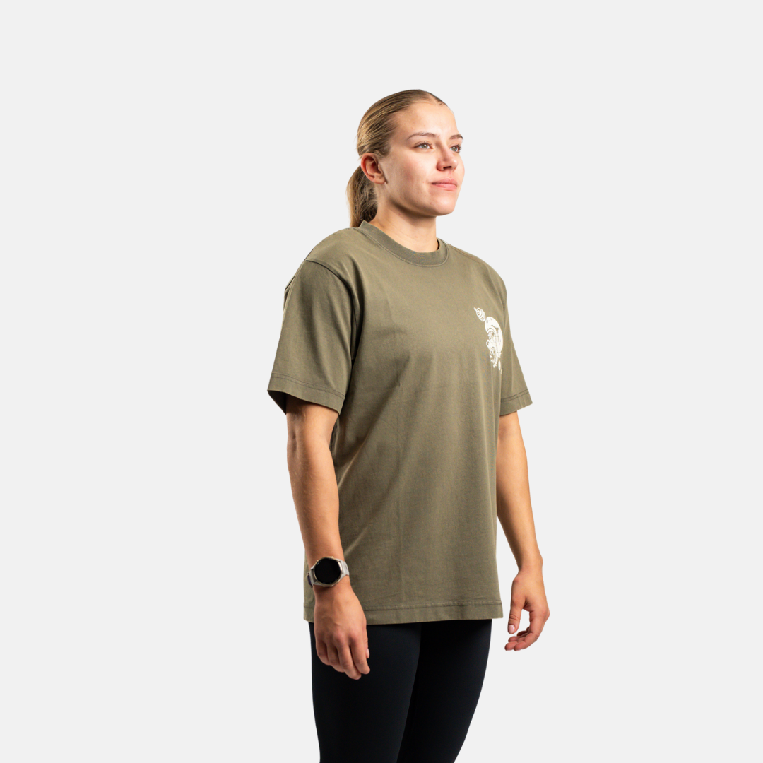 Ufiltreret fitness oversized t-shirt OLIVE (limited)