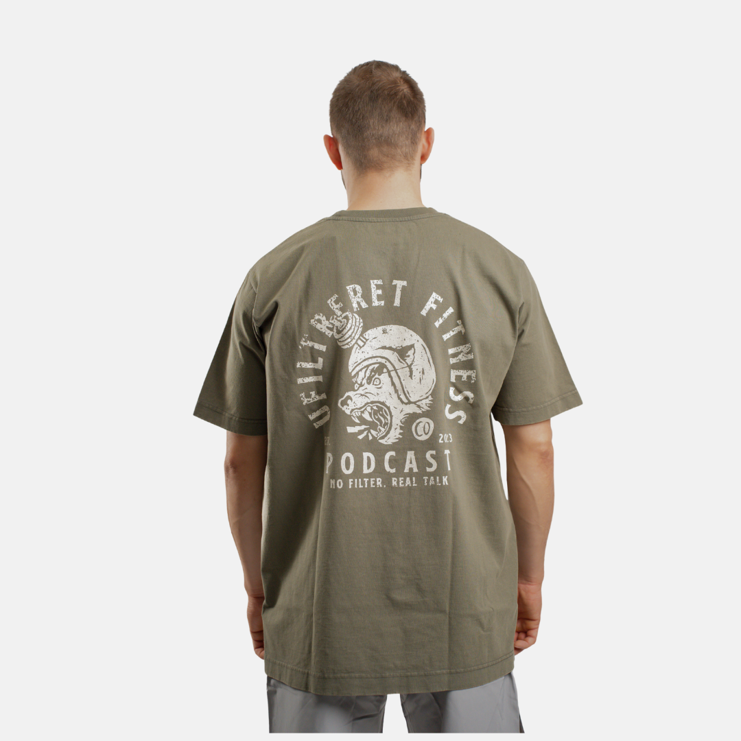 Ufiltreret fitness oversized t-shirt OLIVE (limited)