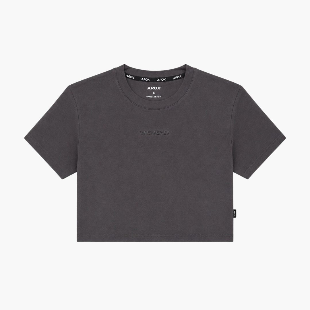 Ufiltreret oversized kvinde crop t-shirt (GRÅ)