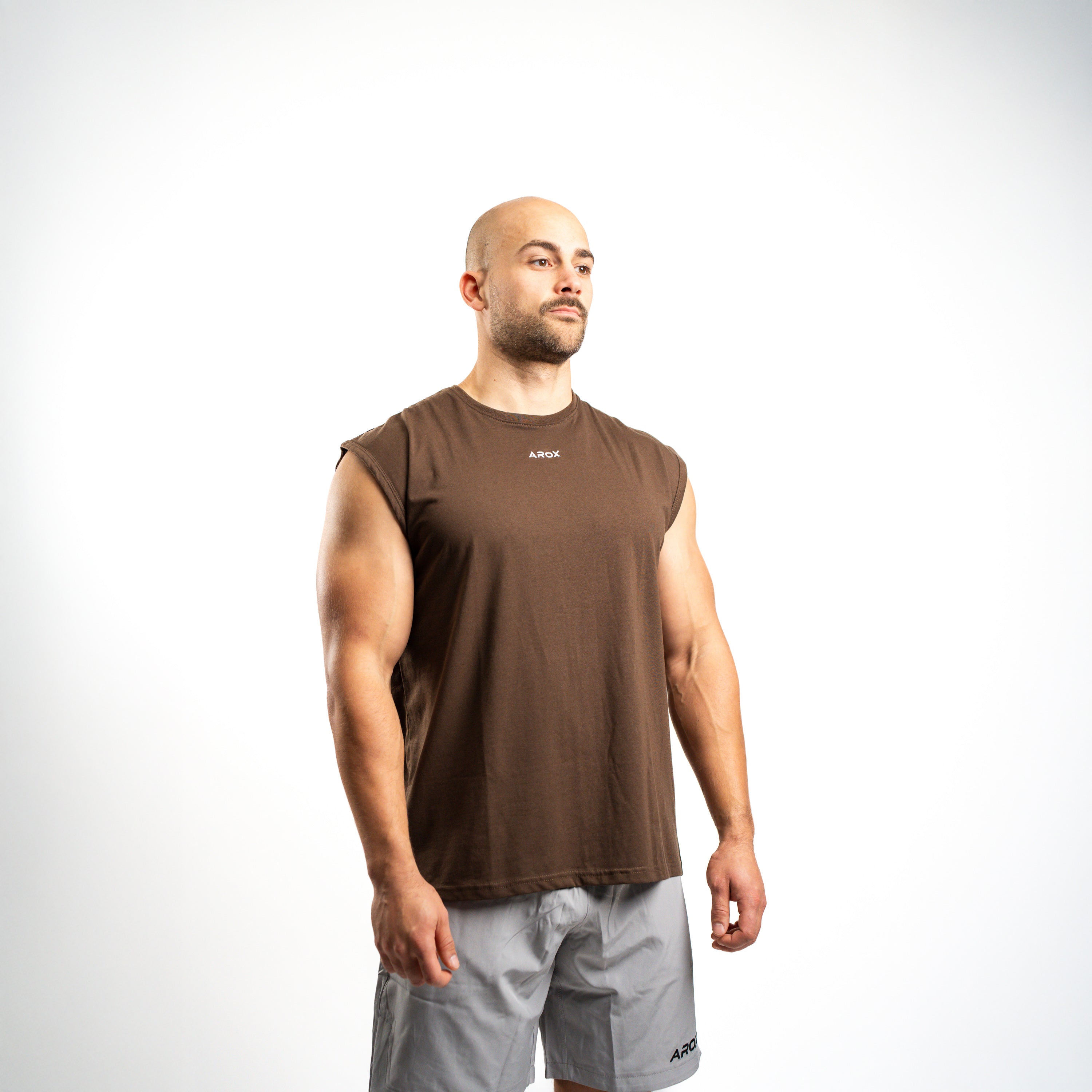 SportsTech herre no-sleeve (Dark brown)