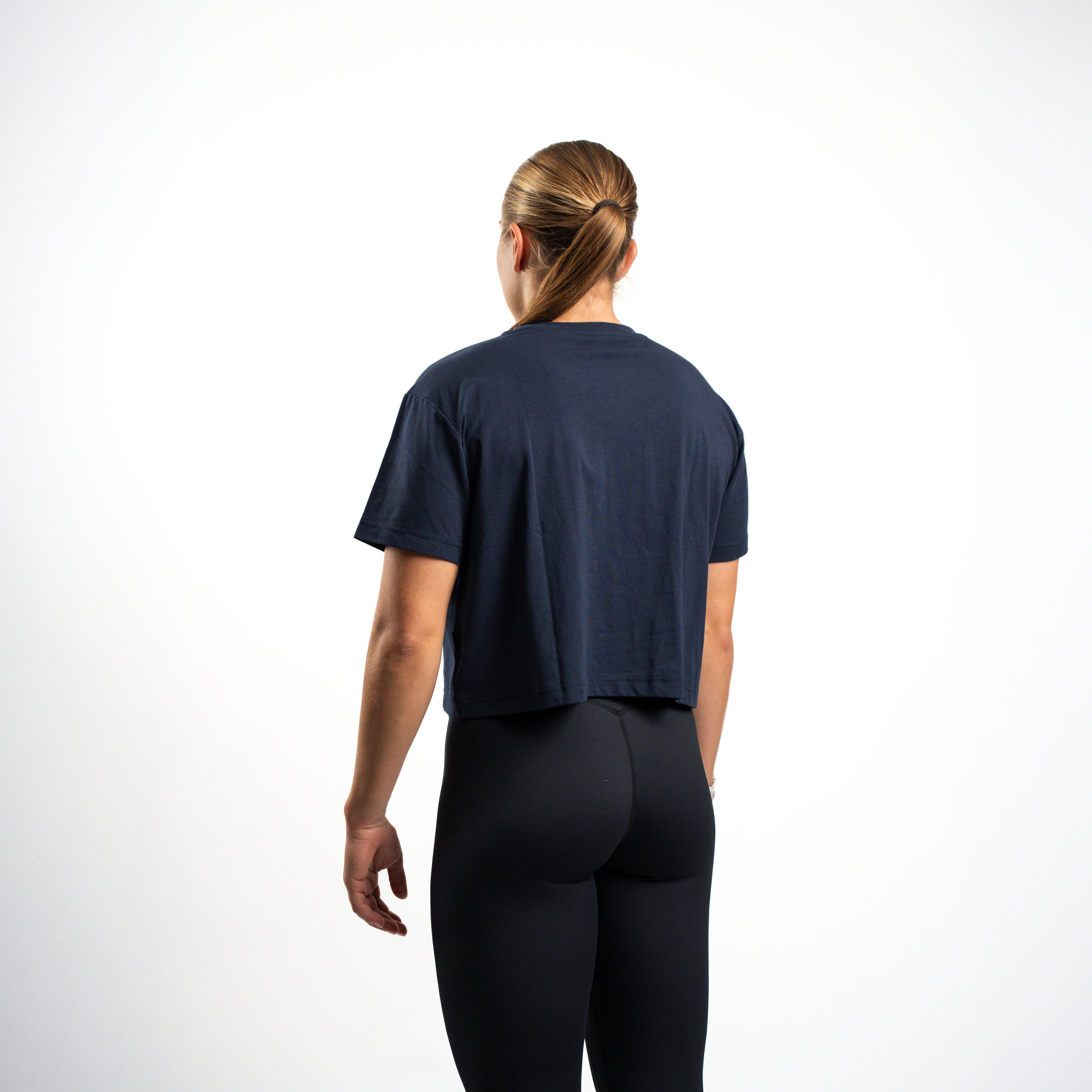 SportsTech kvinde box crop t-shirt (Navy Blue)
