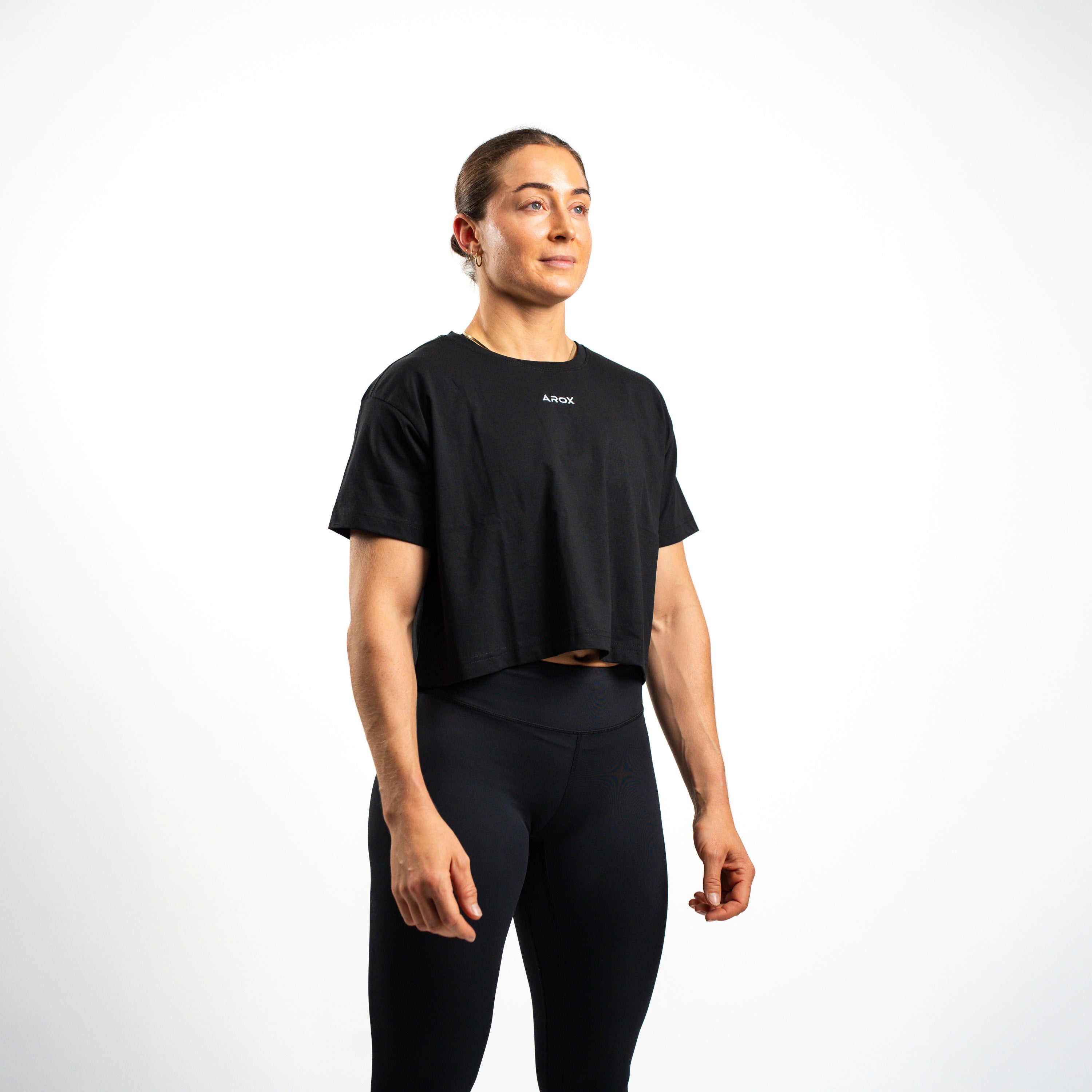 SportsTech kvinde box crop t-shirt (Sort)