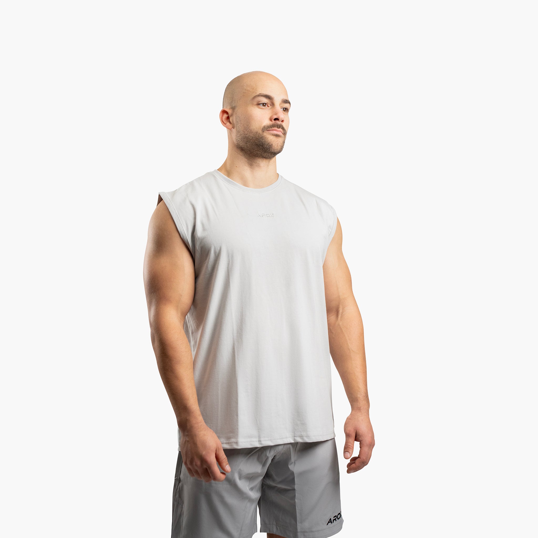 SportsTech herre no-sleeve (Light grey)