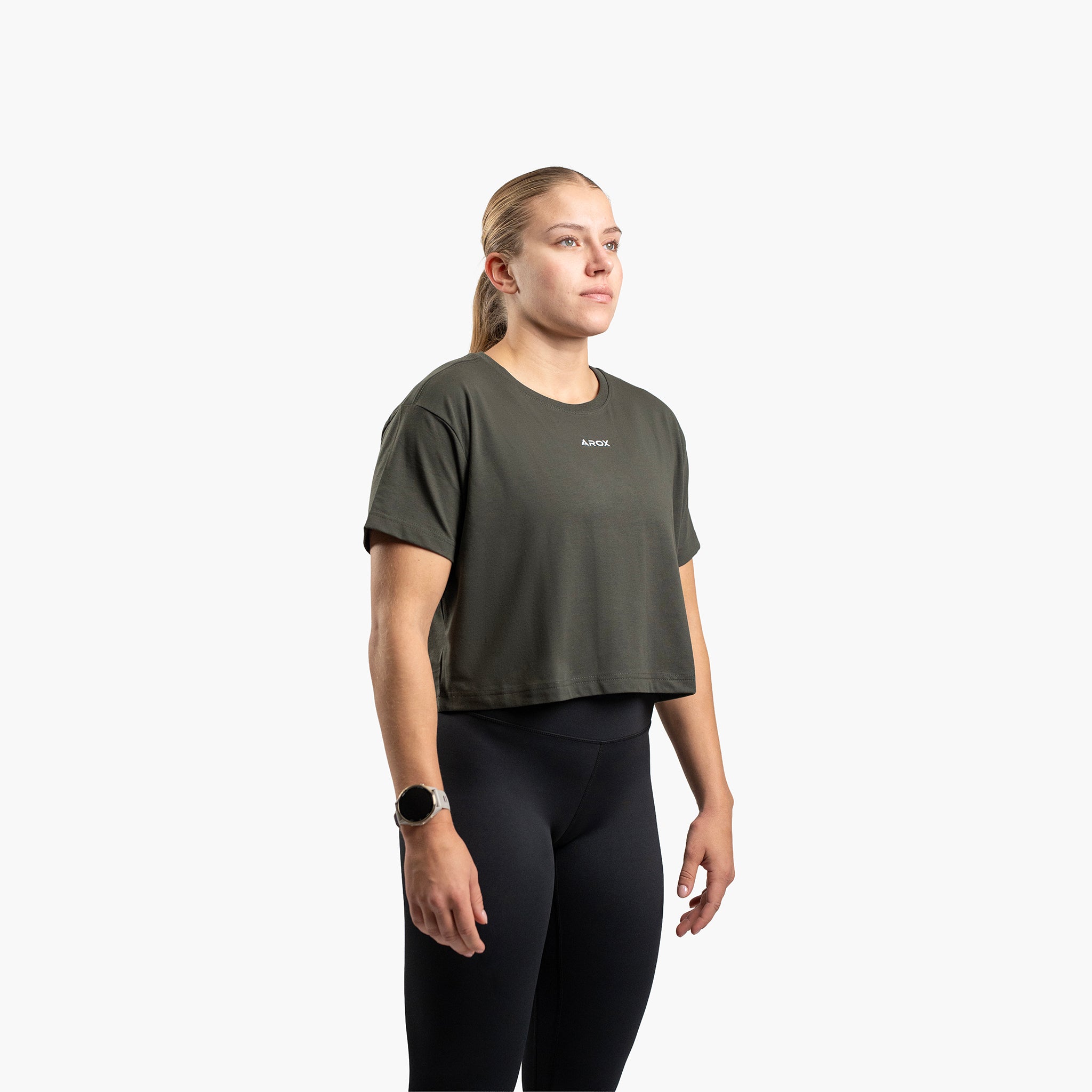 SportsTech kvinde box crop t-shirt (Dark grey)