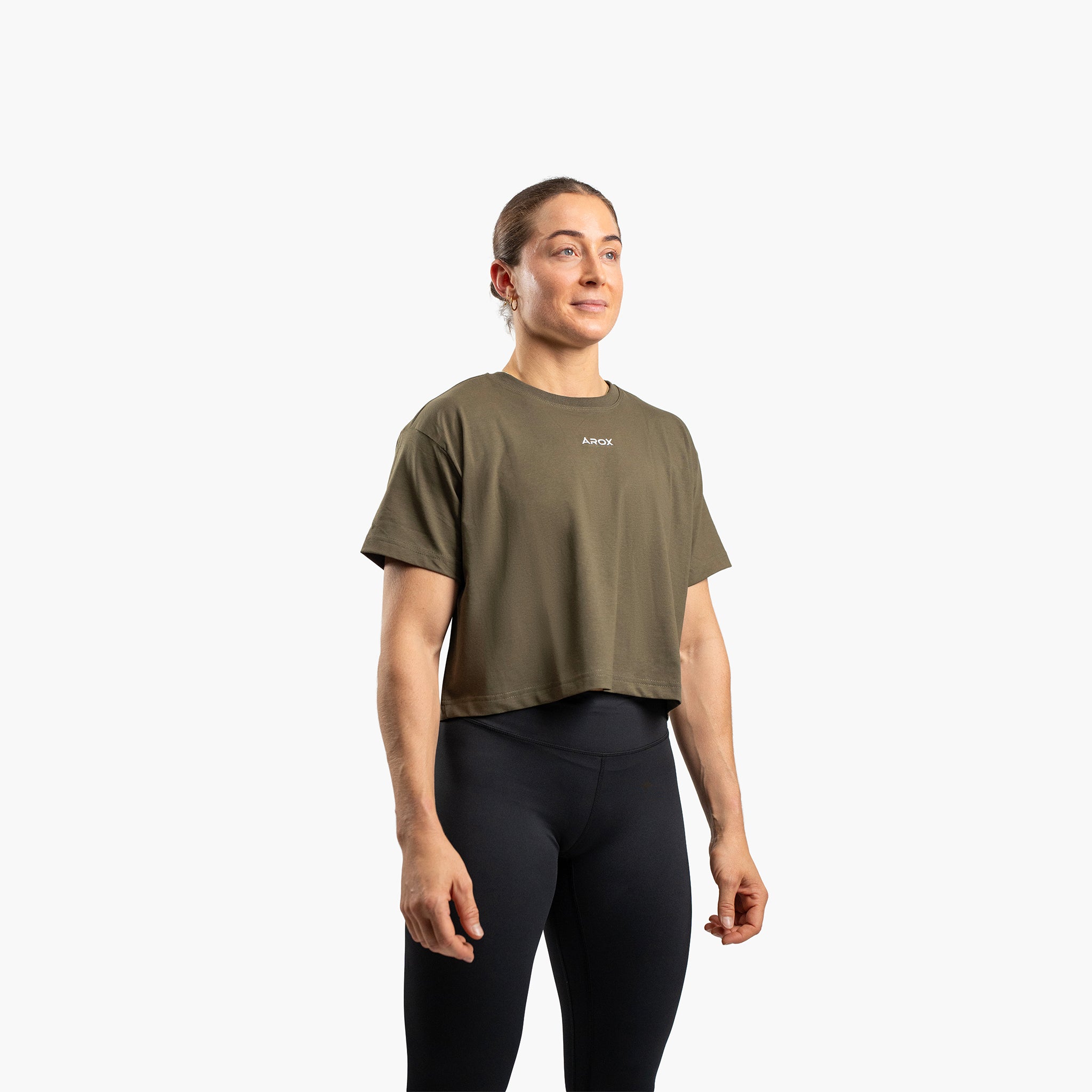 SportsTech kvinde box crop t-shirt (Ranger green)