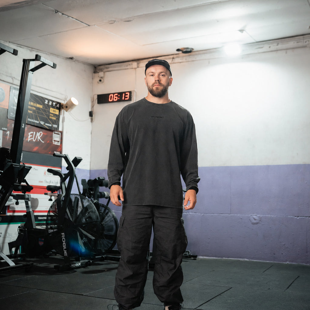 Ufiltreret oversized longsleeve (WASHED BALCK)
