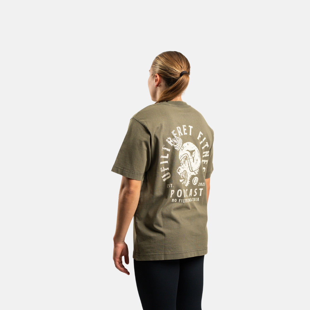 Ufiltreret fitness oversized t-shirt OLIVE (limited)