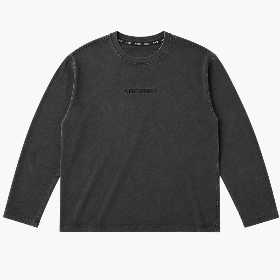 Ufiltreret oversized longsleeve (WASHED BALCK)