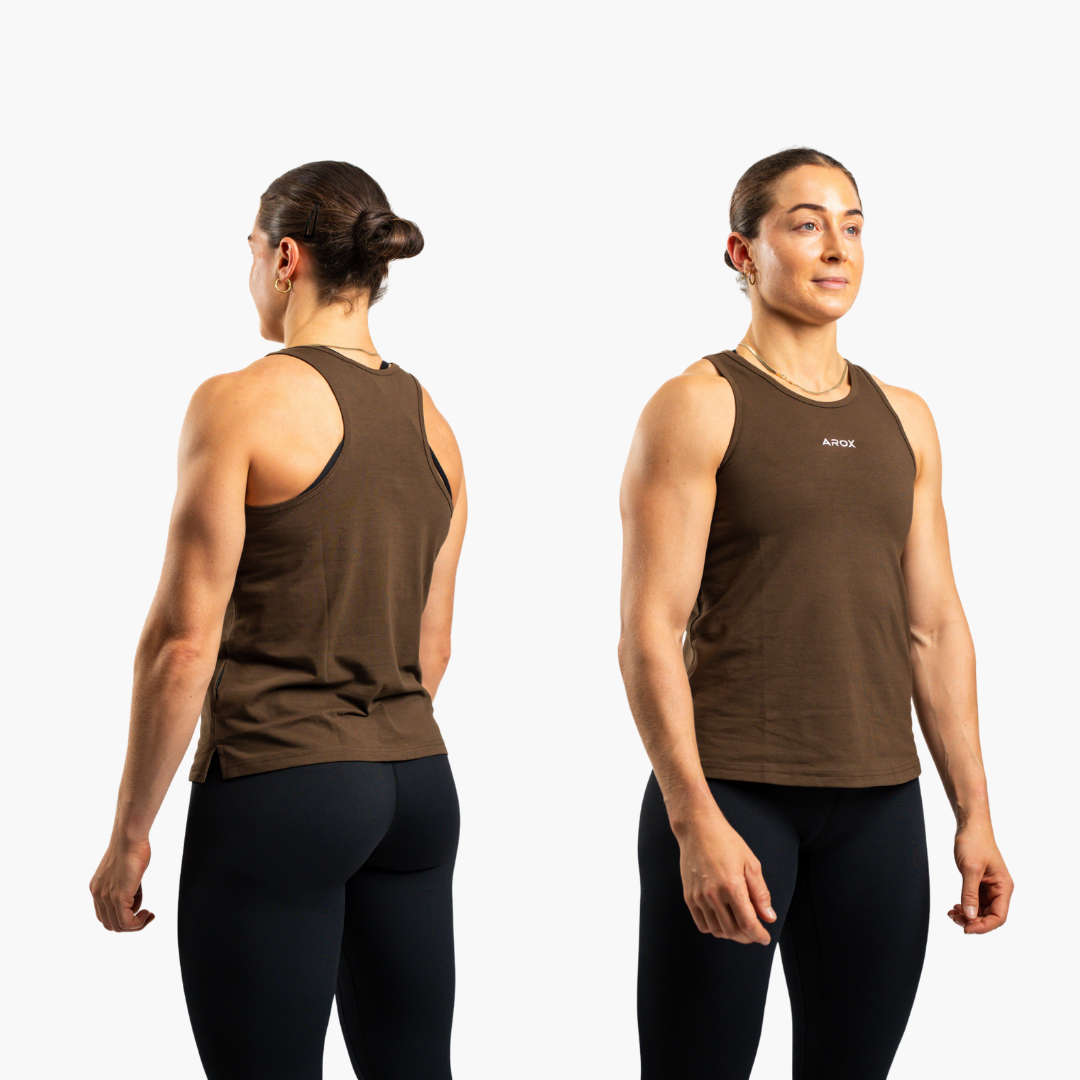 SportsTech kvinde lang top (Dark brown)