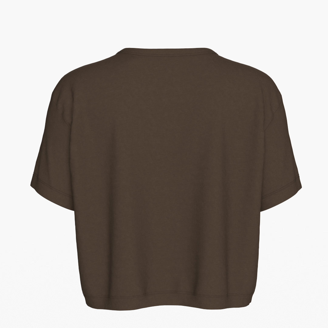 SportsTech kvinde box crop t-shirt (Dark brown)