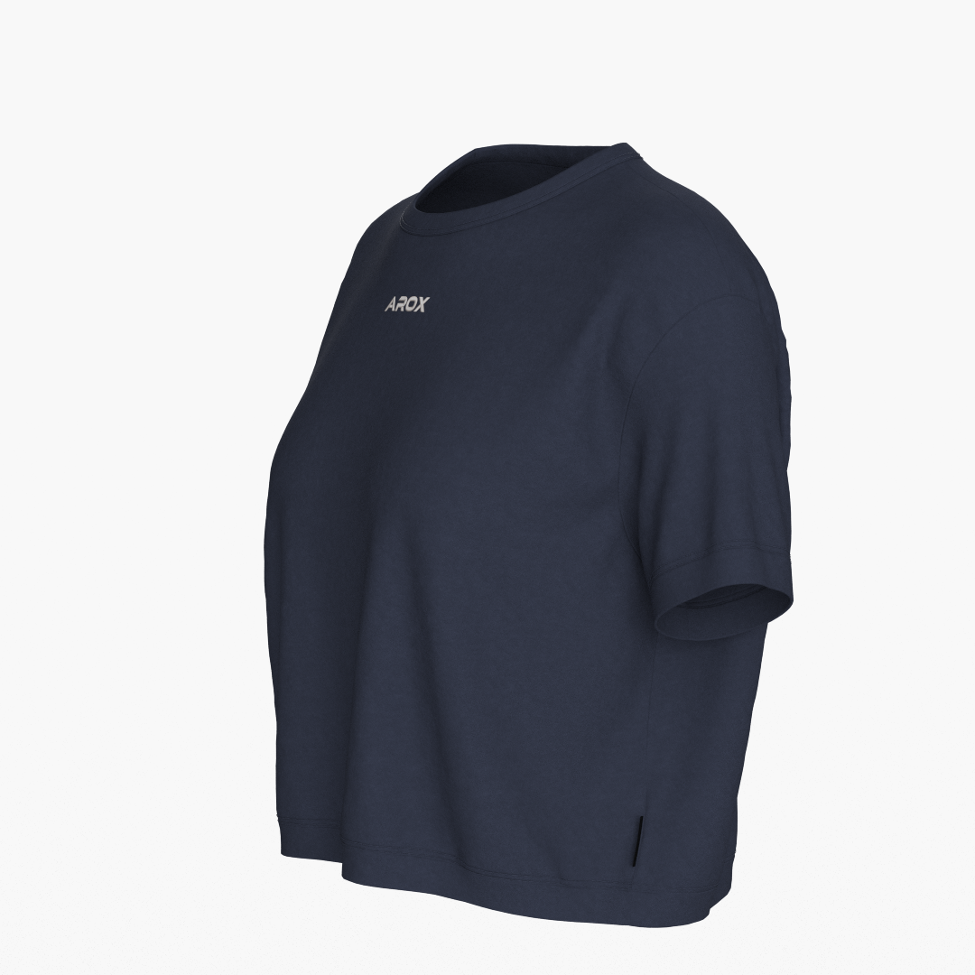 SportsTech kvinde box crop t-shirt (Navy Blue)