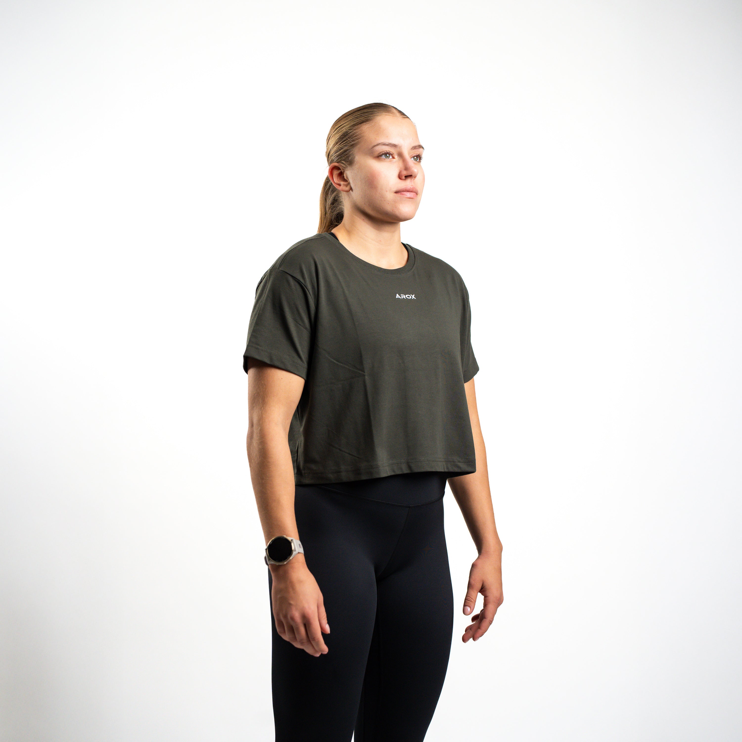 SportsTech kvinde box crop t-shirt (Dark grey)