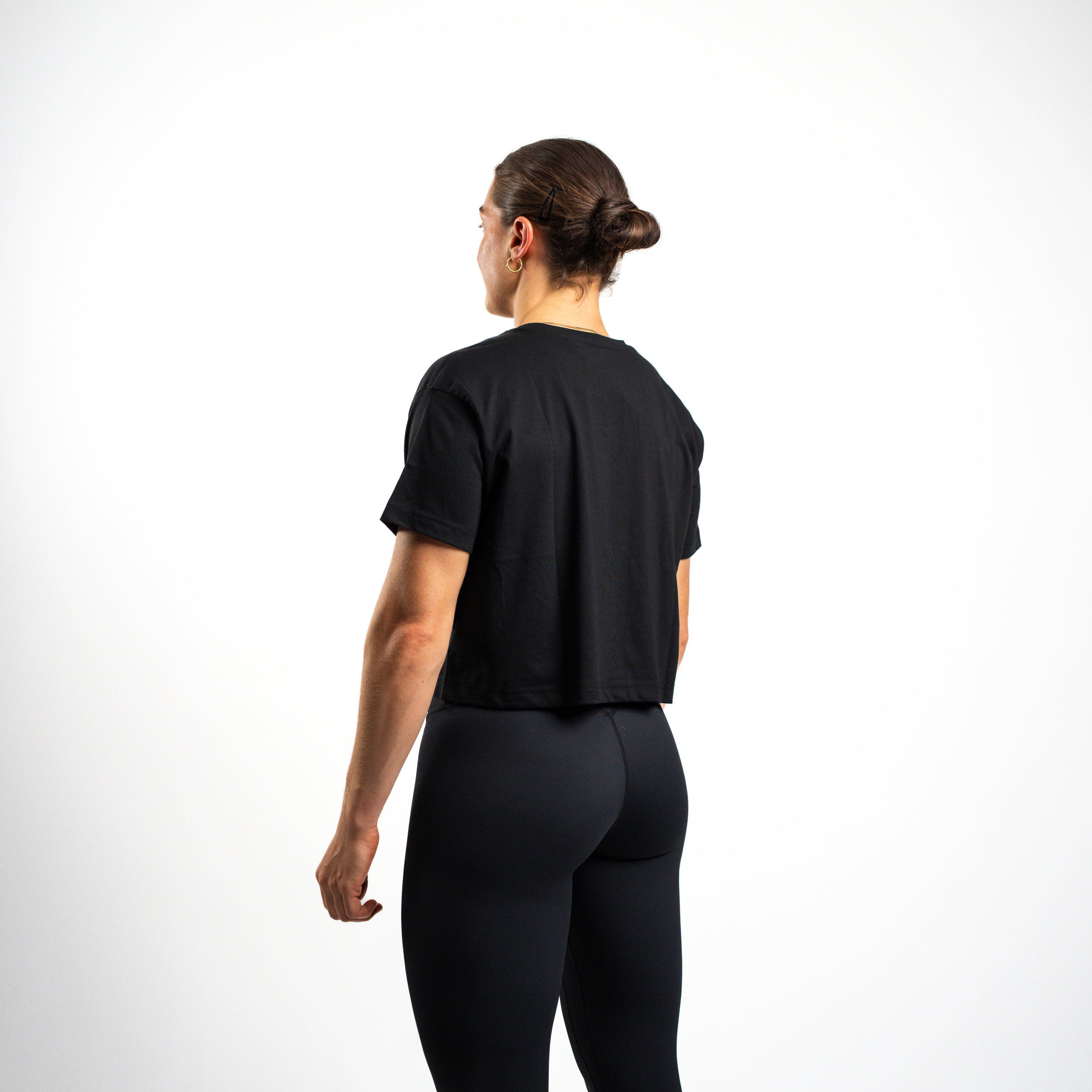 SportsTech kvinde box crop t-shirt (Sort)
