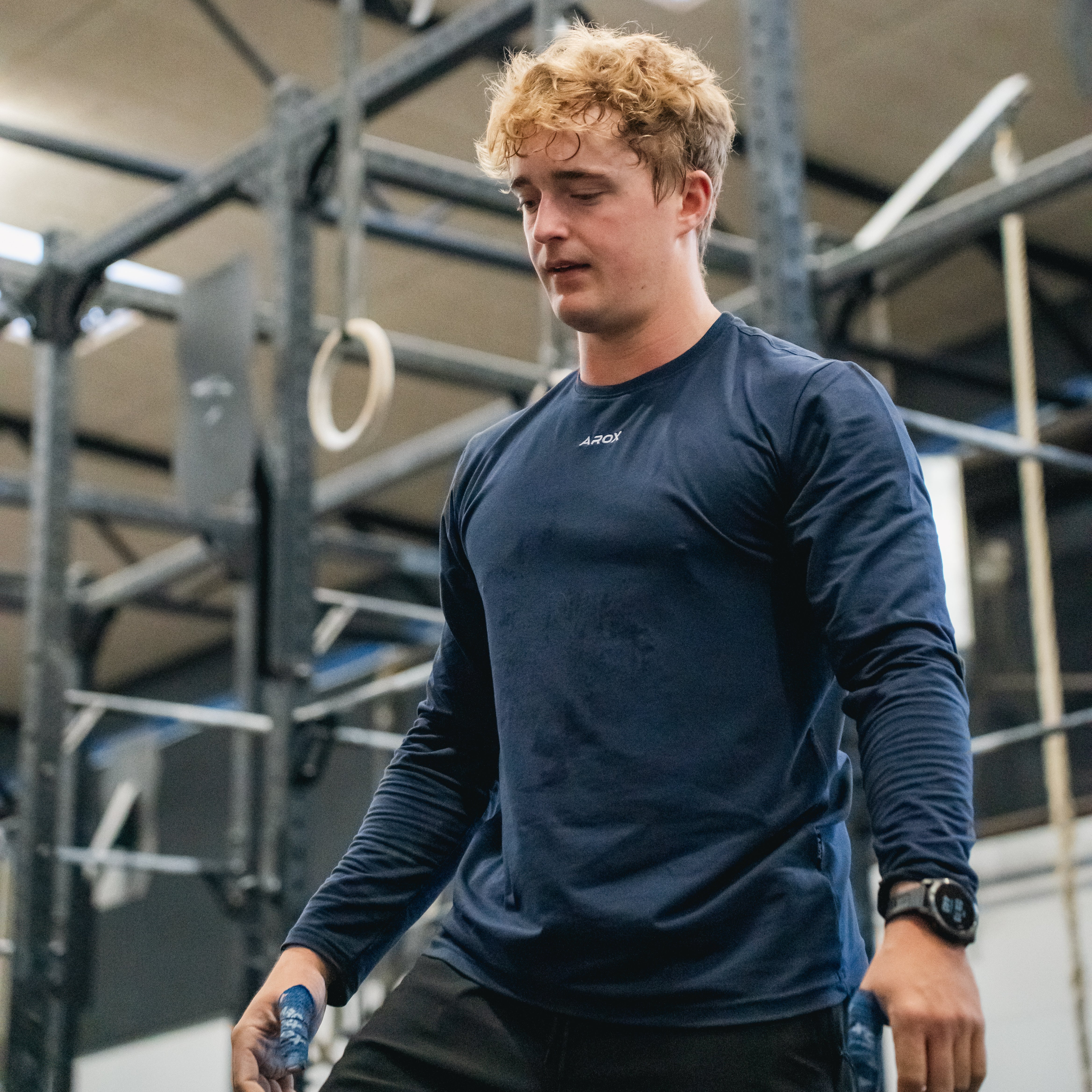 SportsTech herre langærmet (Deep navy)