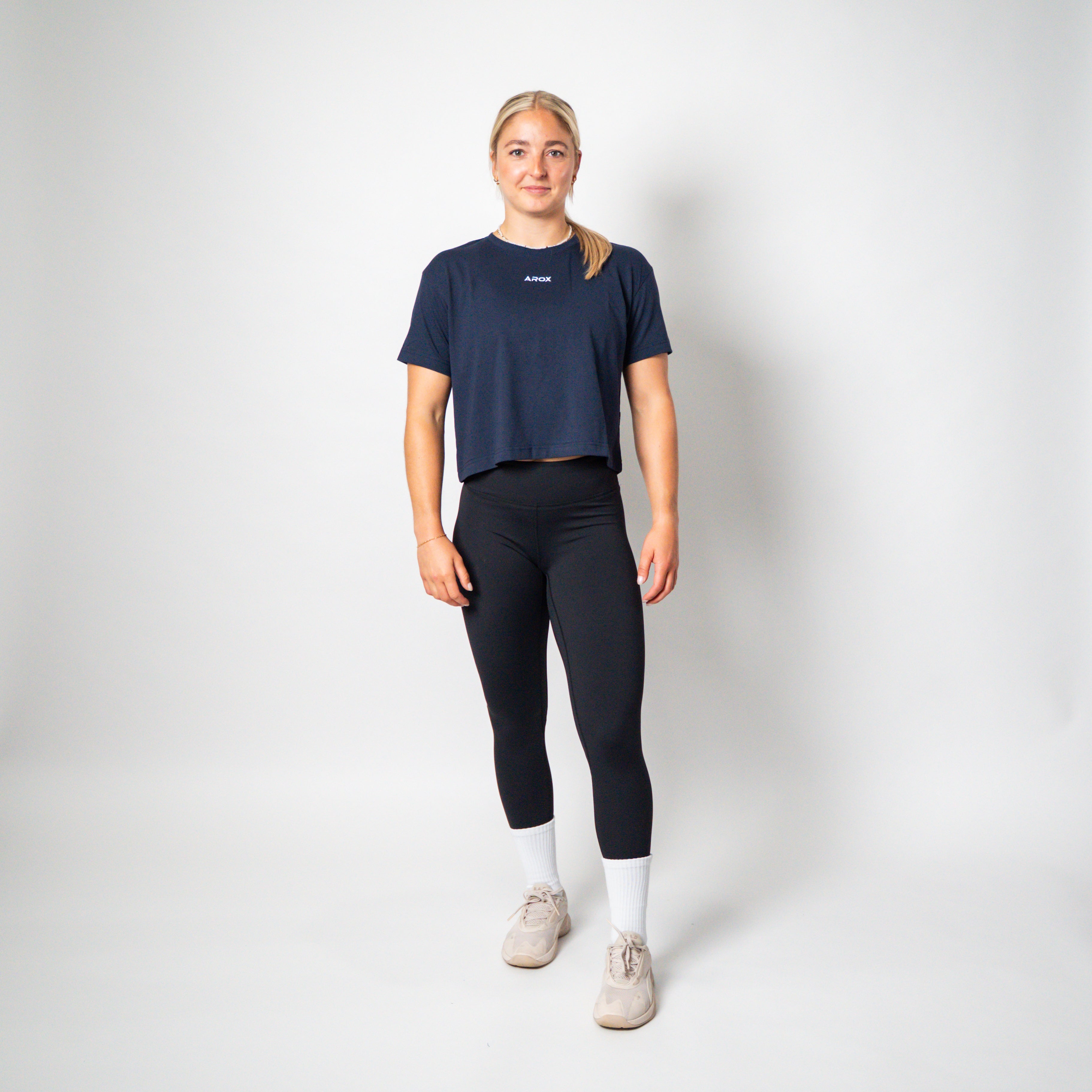 SportsTech kvinde box crop t-shirt (Navy Blue)