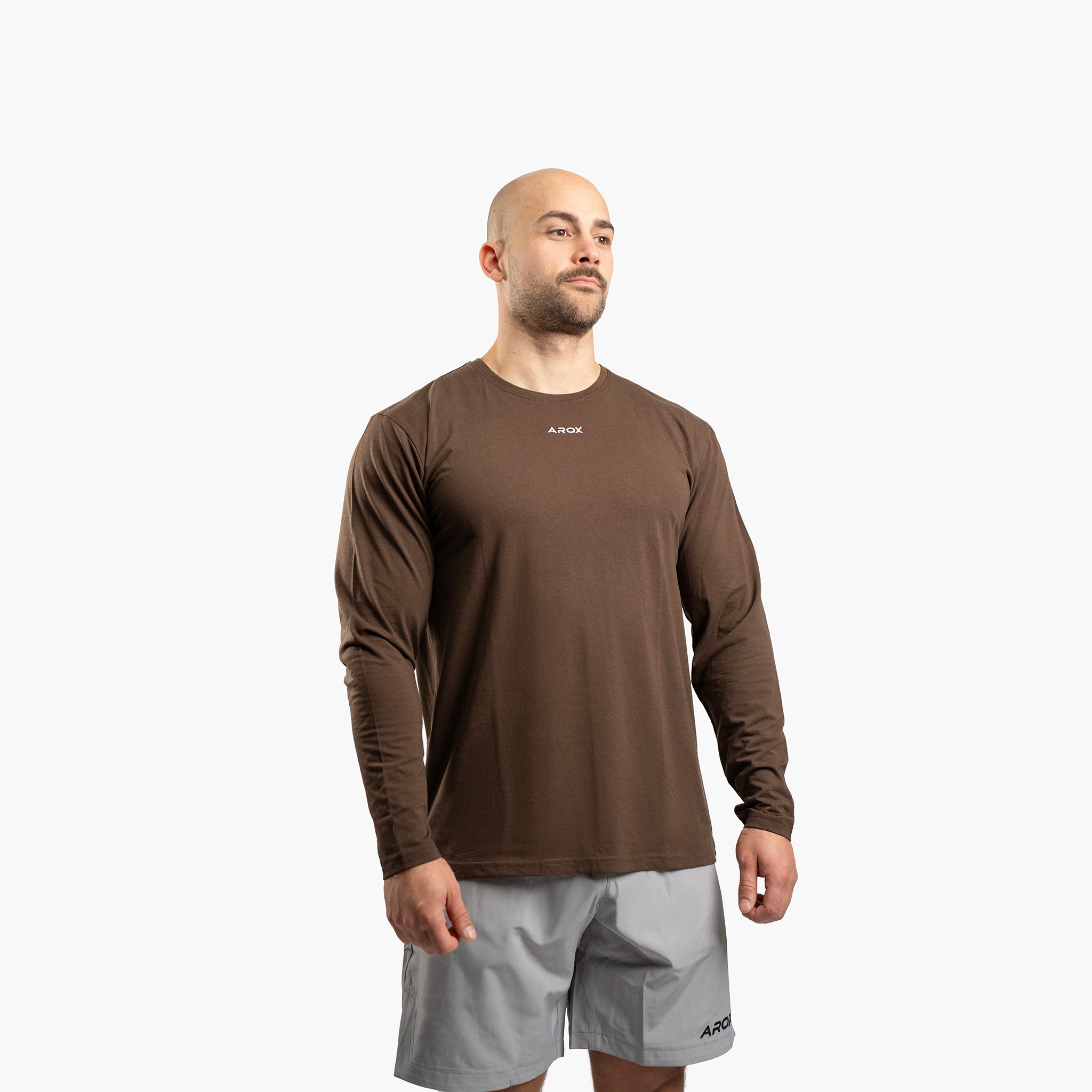 SportsTech herre langærmet (Dark brown)