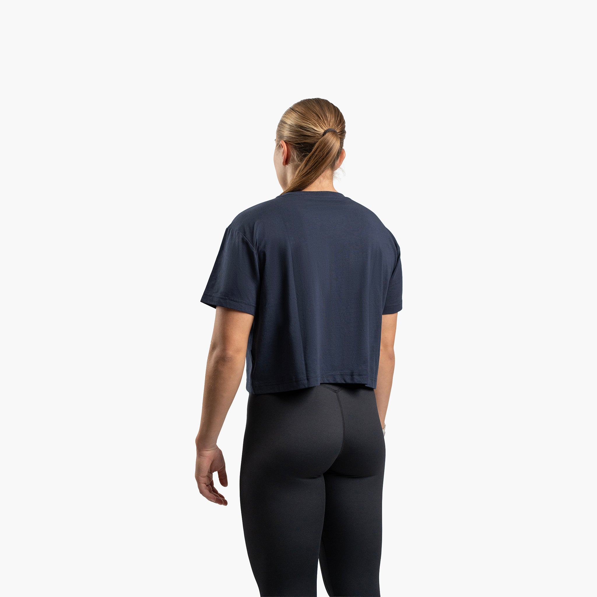 SportsTech kvinde box crop t-shirt (Navy Blue)