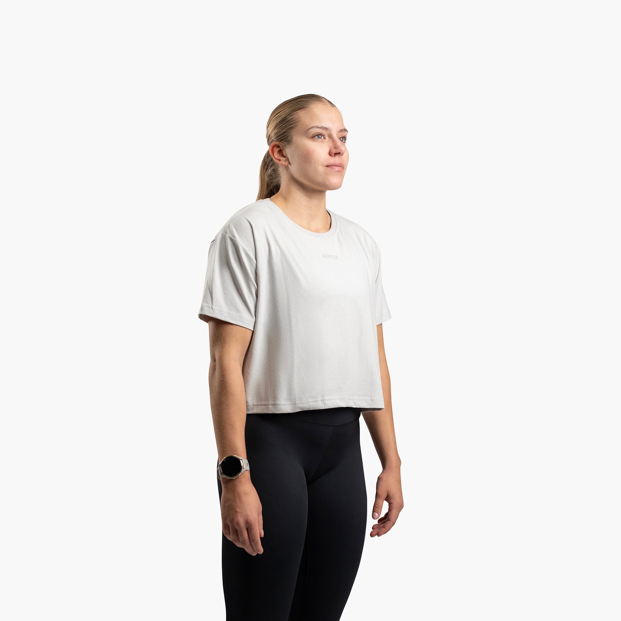 SportsTech kvinde box crop t-shirt (Light grey)